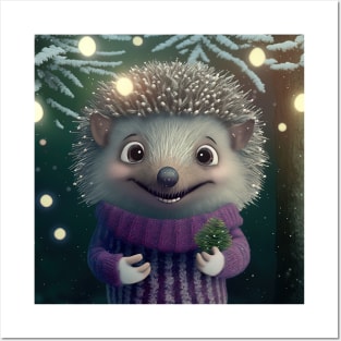 Cute Christmas Hedgehog Posters and Art